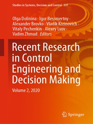 cover image of Recent Research in Control Engineering and Decision Making